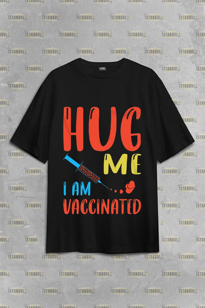 PENTHİLUS HUG ME Vaccinated - μπλουζάκι Oversize με στάμπα μπροστά