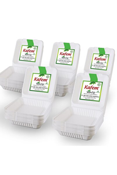KAFEM Ekolojik Tekgöz Kapaklı karton Tabak 25 Li X 5 Paket