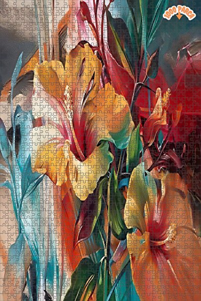 Teona Ahşap Renkli çiçekler Dekoratif Çift Katlı Çerçeveli Asılabilir Ahşap P...