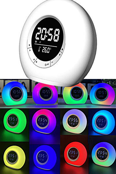 TechnoStation Saat Alarm Usb Aux Müzik Çalar Radyo Gece Lambası Taşınabilir S...