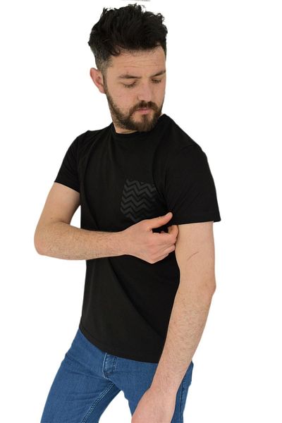 DYNAMO Ανδρικό μπλουζάκι με στάμπα με λαιμόκοψη 2376 Bgl-st02820