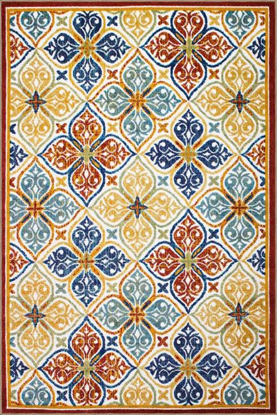 Rugs Modern Halı سجادة منسوجة ذات إطار زهري متعدد الألوان وحديثة قابلة للغسل ...