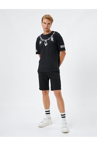Koton Basic-Bermudashorts aus Baumwolle mit Taschen und Knöpfen
