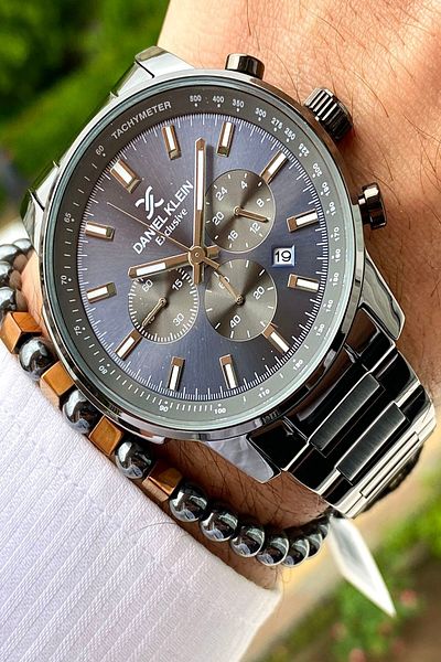 Daniel Klein Men's Wristwatch - New Season Stainless Steel Cord, 3ATM Waterproof+Bracelet
