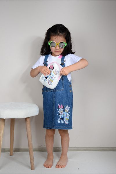 KİDSPİTİRCİK Geanta 3 Piese Pentru Fata - Tricou & Blugi Gilet