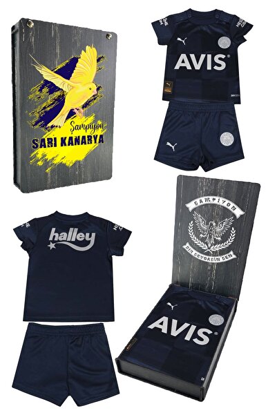 Fenerbahçe Orijinal Lacivert Mini Forma Set Hediyelik Ahşap Kutulu