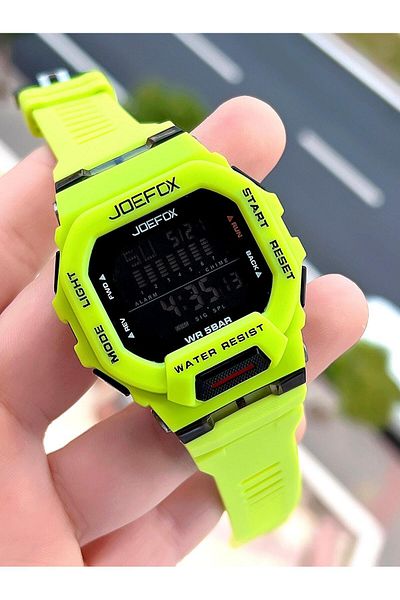 Joefox G-SHOCK Case Green/Black Digital Sports Wristwatch - 5 Atm Water Resistant