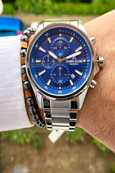 Daniel Klein Men's Wristwatch - New Season Stainless Steel Cord, 3ATM Waterproof + Bracelet Gift