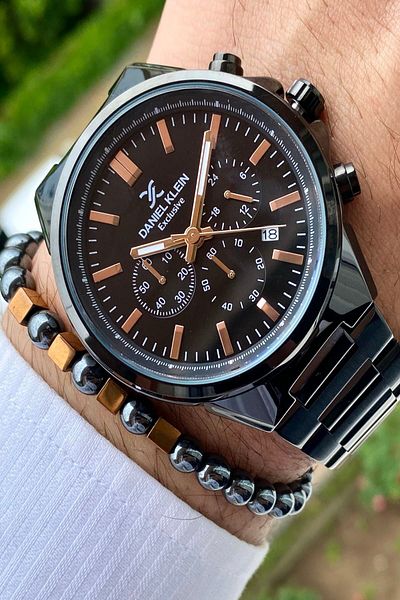 Daniel Klein Men's Wristwatch - New Season Stainless Steel Cord, 3ATM Waterproof + Bracelet Gift