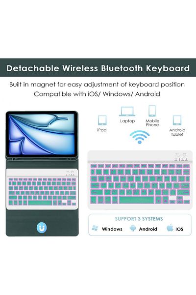 ESR 2022 iPad 10 Generation 10.9 A2696 A2757/77 Serial - RGB Illuminated Turkish Qwerty Keyboard Case