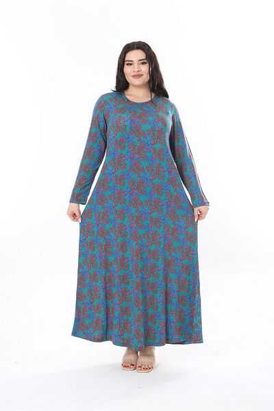 mezura tekstil Plus Size Viscose Combed Cotton - Maxi Φόρεμα Κατάλληλο για Hijab