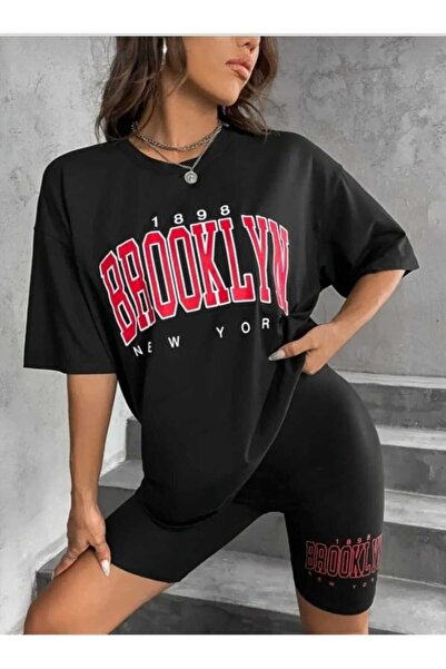 PERISENSE تي شيرت بروكلين 6 مطبوع للجنسين مقاس كبير