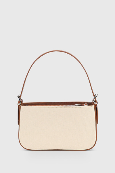 Housebags Cream Soft Baguette Bag - with Buckle