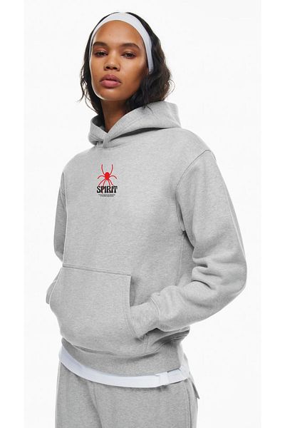 LAND MODA Hanorac oversize cu glugă cu imprimeu Spider Spirit unisex