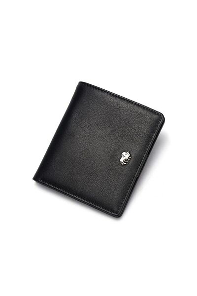 BISON DENIM Мъжки кожен портфейл с италиански дизайн и отделение за монети и карти