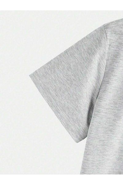 Hunors Sportswear & Company Gray Oversize Robotic Rabbit Printed Men's T-Shirt - Short Sleeve
