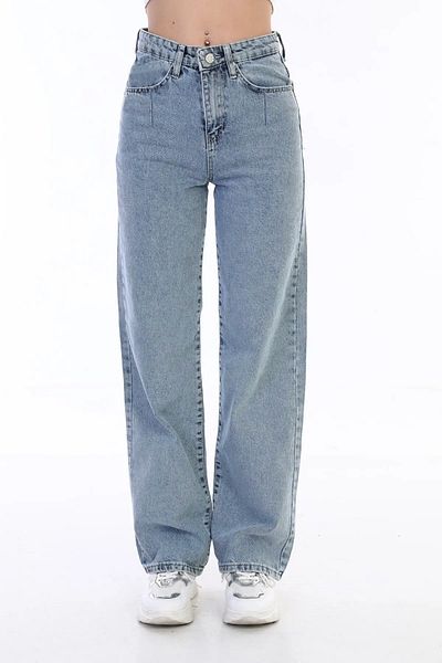 Joui Co High Waist and Wide Leg Children's Denim Jeans - 100% Cotton Palazzo