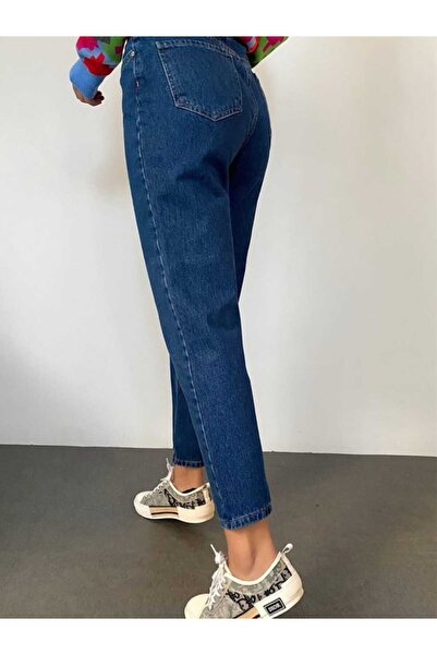 comfort jeans Magas derekú, puha tapintású kényelmes Mom Jean - Lycra Jeans