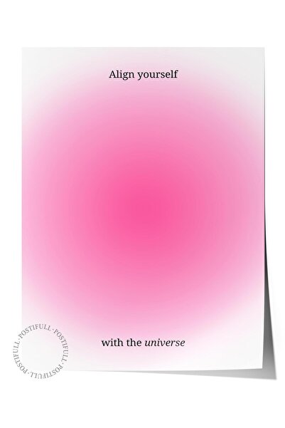 Postifull Çerçevesiz Poster, Aura Serisi NO:155 - Pembe Aura, Melek Numaralar...