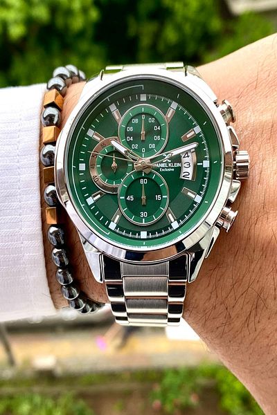 Daniel Klein Men's Wristwatch - New Season Stainless Steel Cord, 3ATM Waterproof+Bracelet