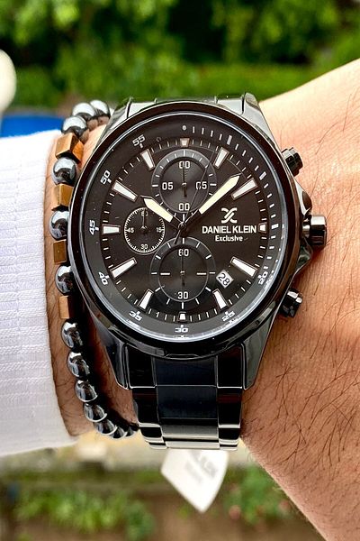 Daniel Klein Men's Wristwatch - New Season Stainless Steel Cord, 3ATM Waterproof + Bracelet Gift