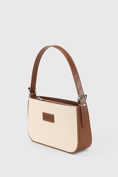 Housebags Cream Soft Baguette Bag - with Buckle