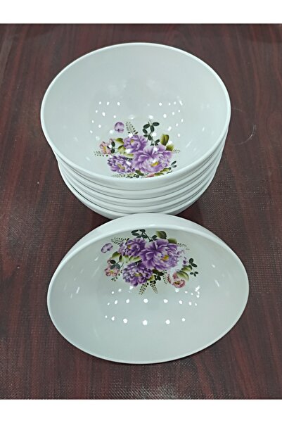 BİODATA Desenli Melamin Çorba Kasesi 4 ADET 13,5X6,5 cm Derin Tas Hesaplı Yoğ...