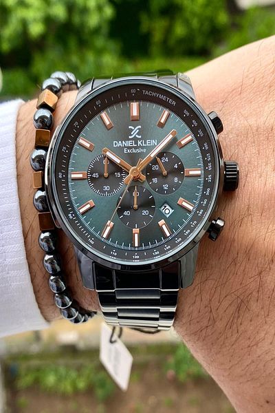 Daniel Klein Men's Wristwatch - New Season Stainless Steel Cord, 3ATM Waterproof+Bracelet