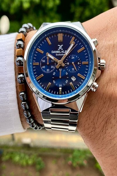 Daniel Klein Men's Wristwatch - New Season Stainless Steel Cord, 3ATM Waterproof+Bracelet