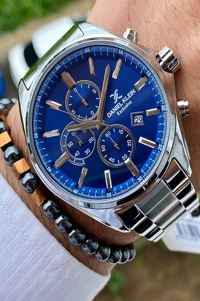 Daniel Klein Men's Wristwatch - Stainless Steel Cord, 3ATM Waterproof+Bracelet