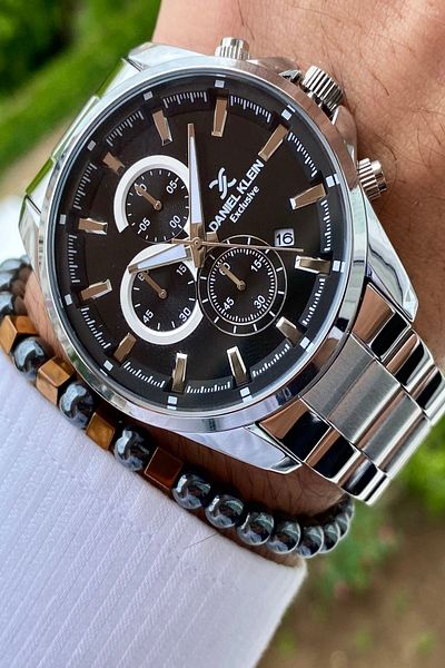 Daniel Klein Men's Wristwatch - New Season Stainless Steel Cord, 3ATM Waterproof+Bracelet