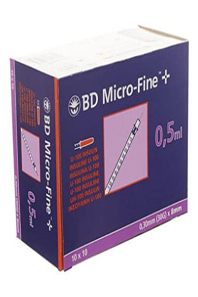 Bd - Micro-Fine Plus İnsülin Enjektörü - 30G - 0,30 x 8 mm - 0.5 ml - 100'lü