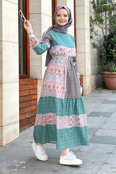 Gizce Green Linen Hermes Dress