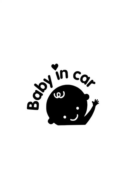 Generic Brand Baby In Car Men Sticker Auto Motor Laptop Wall Foil Sticker 10x...
