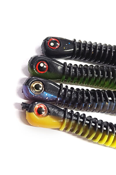 Profisher 10 Renk Set Silikon Sahte Jiket Için Kurtcuk Yem 7 Cm 2,2 gr