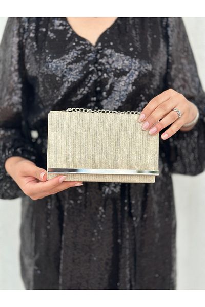 Sh Poly Χρυσό βραδινό φόρεμα Çupra Clutch - Τσάντα Portfolio