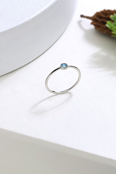 MySilvers Aquamarin Taşlı Sıvama Yüzük