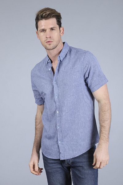 Figo Linen Men's Shirt - Short Sleeve
