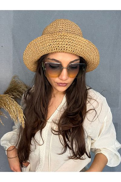 laviyonsa Straw Knitted Summer Bucket Hat