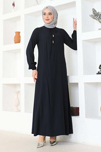 SGS ΣΚΟΥΡΟ ΜΠΛΕ Φόρεμα βισκόζης - A Pile