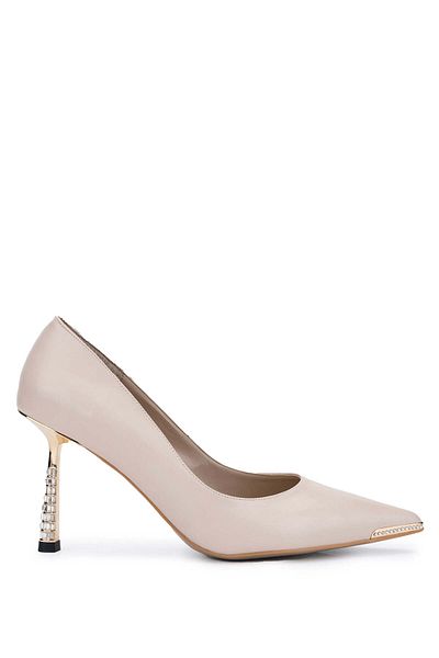 Tamer Tanca Beige Colored Vegan Women's Heeled Shoes