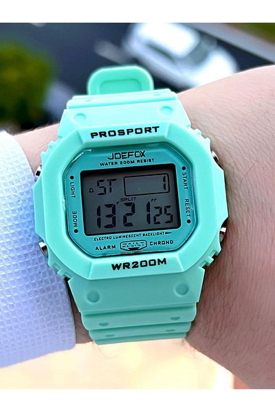 Joefox G-SHOCK Case Turquoise Digital Sport Wristwatch - 5 Atm Water Resistant