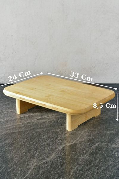 Digithome 33 Cm Brown Bamboo Countertop - Standing Cutting Board, Serving and Presentation Board THN76057