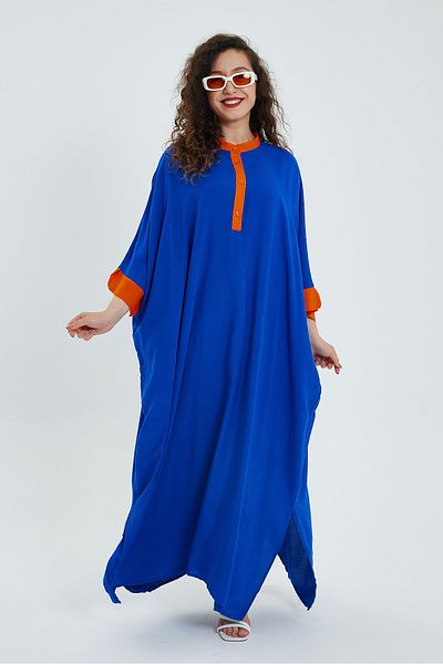 Denismoda Rochie de damă cu guler judecător și broderie pe spate
