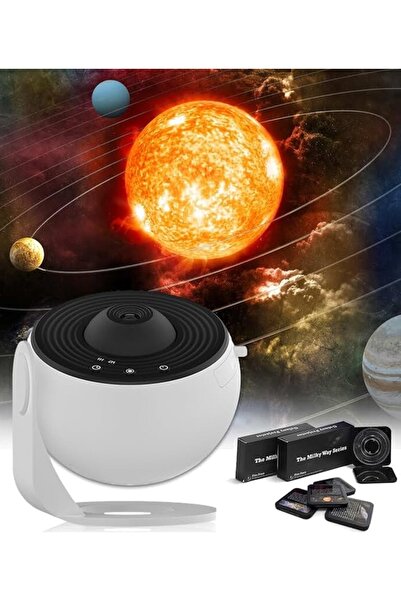 nextbuy Gerçekçi HD 12 Film Disk Galaksi Projektörü Led Gökyüzü Projeksiyon Yıldızlı Masa ve Gece Lambası