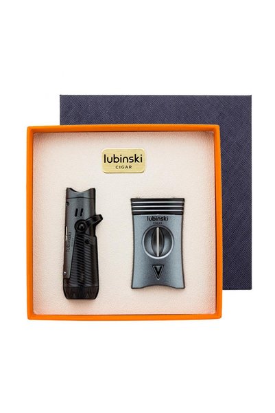 Lubinski Metal Gri Puro Seti (1 TORCH ÇAKMAK, 60 RİNG V-CUT PURO KESİCİ) (8084AT)