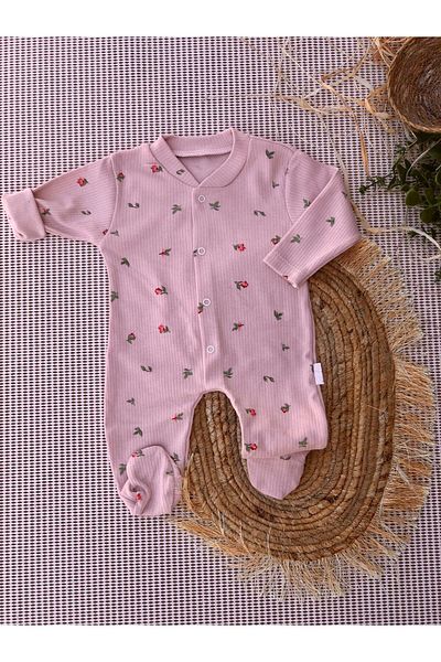 TiniMiny Kİds Tulip Patterned Footed Jumpsuit