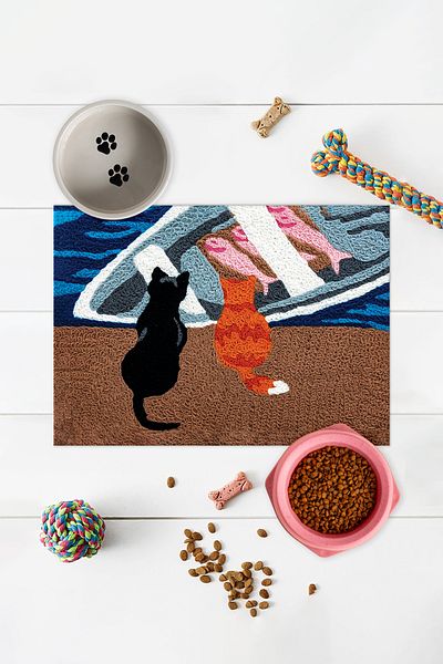 Vagonik Water Mat for Cat Dog Food - Puppy and Adult Cat, Pet Water Mat and Mat