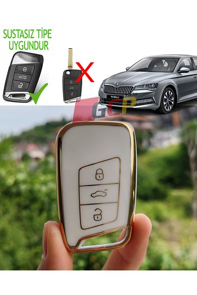 GCP German Car Parts Superb White Key Case - Waterless START-STOP Model