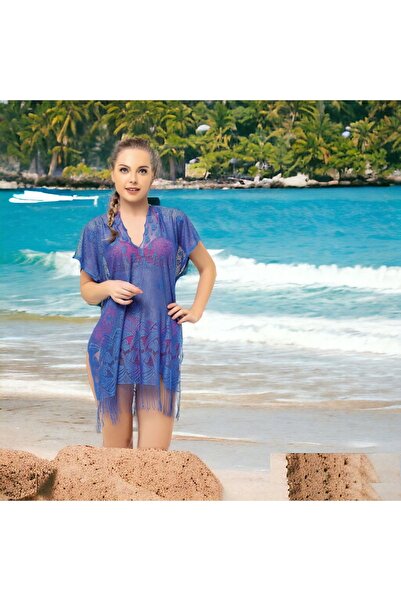 Shopiolog Пляжний парео з бахромою та рівним мереживом